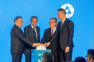 Az 5. blokki első betonöntés ünnepélyes ceremóniája 2026. február 5-én. Fotó: Paks II. Zrt. / Vida Tünde