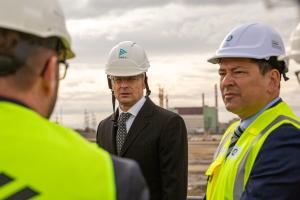 Szijjártó Péter külgazdasági és külügyminiszter és Alekszej Lihacsov, a Roszatom vezérigazgatójának találkozója Pakson, 2023. november 14-én. Fotó: Paks II. Zrt.