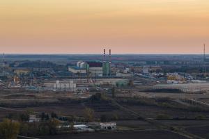 Madártávlatból a Paks II. Atomerőmű építési területe 2023. november 9-én. Fotó: Paks II. Zrt.