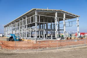 A betonüzem létesítése. (2022. február) Fotó: Paks II. Atomerőmű Zrt.