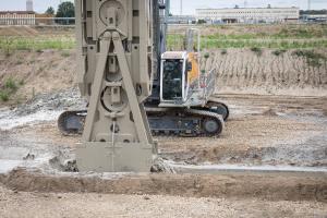 Cut-off wall works on 4 July 2023. Photo: Paks II. Ltd.