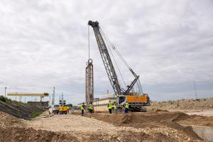 Cut-off wall works on 4 July 2023. Photo: Paks II. Ltd.