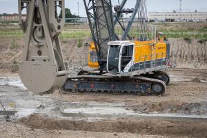 Cut-off wall works on 3 July 2023. Photo: Paks II. Ltd.